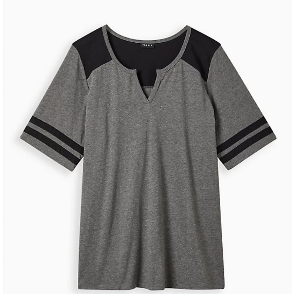 New Torrid size 2 notch-neck varsity detail t-shirt